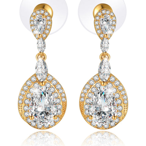 Glam Teardrop Earrings | Clear