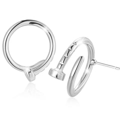 Glam Nail Earrings  | Rhodium