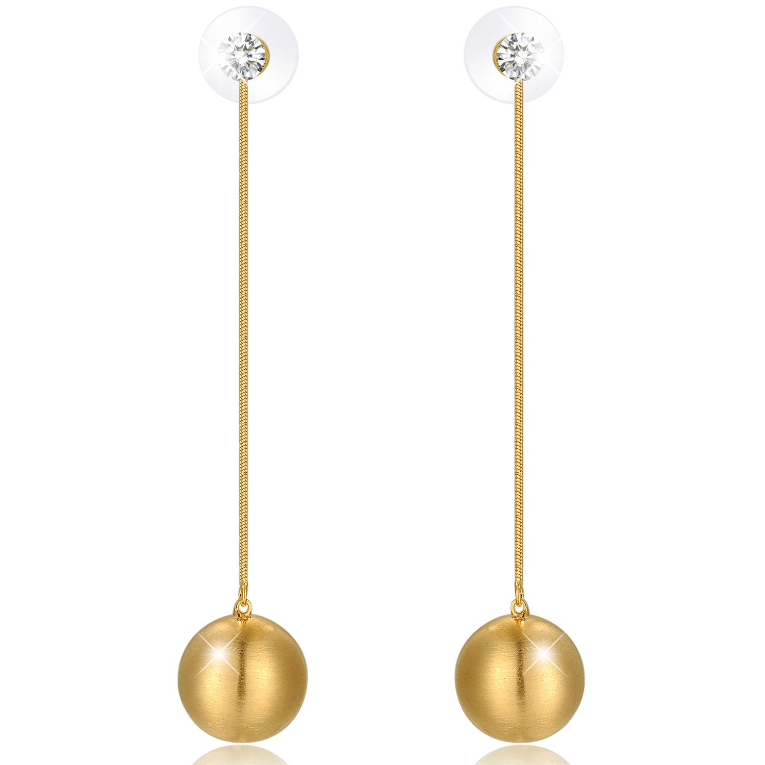 Golden Pendulum Earrings Clear Passion Jewellery