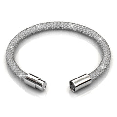 Opulence Mesh Single Wrap Bracelet  | Clear