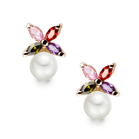 Spring Pearl Blossoms Earrings | Multi-Colour