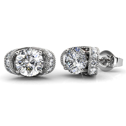 Royal Tiara Earrings  | Clear