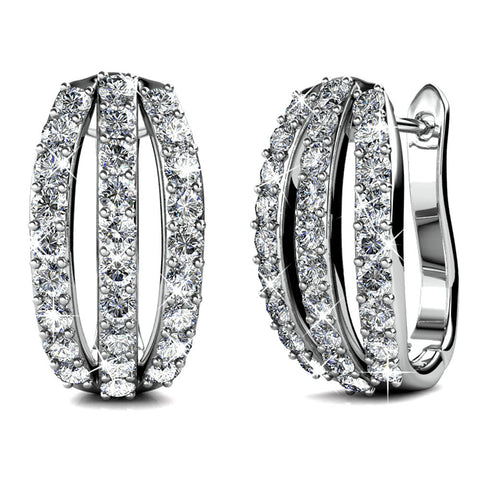 Cambridge Leaver back Earrings  | Clear