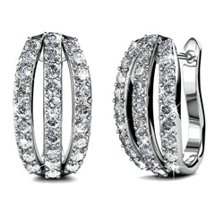 Cambridge Leaver back Earrings  | Clear