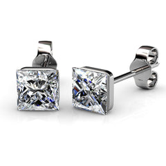 Princess Cut Earrings  | Clear