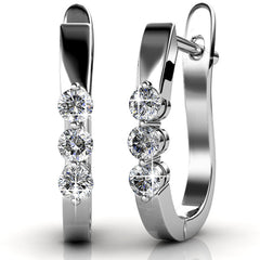 Trilogy Lever backs Earrings  | Clear