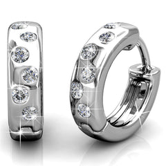 Modern Deco Hoop Earrings  | Clear
