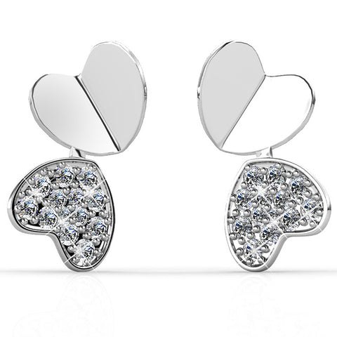 Fluttered Hearts Earrings  | Clear