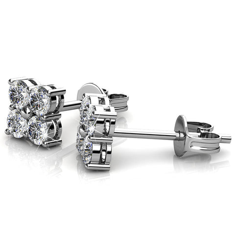 Quattro Stud Earrings | Clear