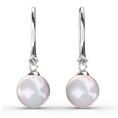 Victoria Pearl Drop Earrings  | Clear