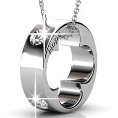 Clover Ring Pendant Necklace  | Clear