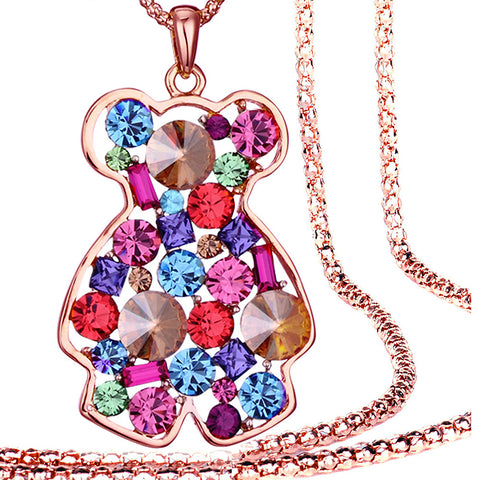 Hello Teddy Long Necklace | Multi-Colour