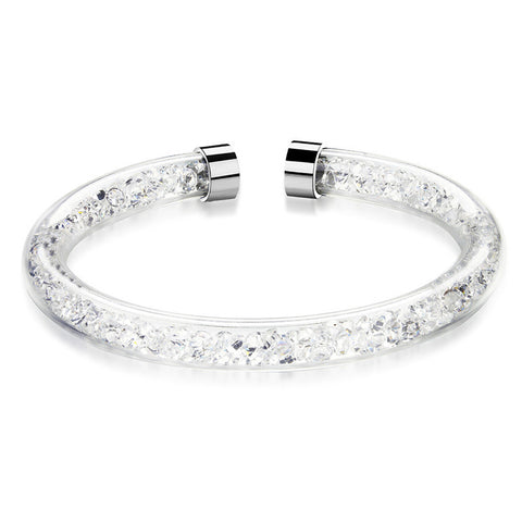 925 Silver Viva La Krystal Bangle | Clear