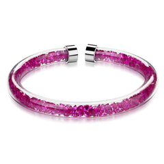 925 Silver Viva La Krystal Bangle | Maroon