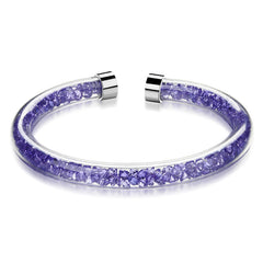 925 Silver Viva La Krystal Bangle | Purple