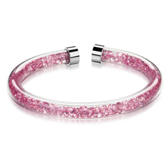 925 Silver Viva La Krystal Bangle | Pink