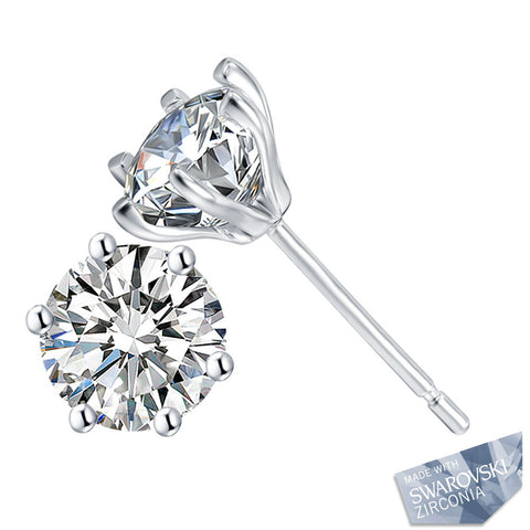 925 Silver Tiffany Studs | Clear