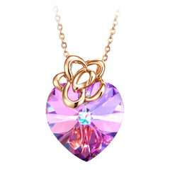 925 Silver Mystic Floral Heart Necklace | Multi Colour