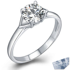 925 Silver Azalea Solitaire Ring | Clear